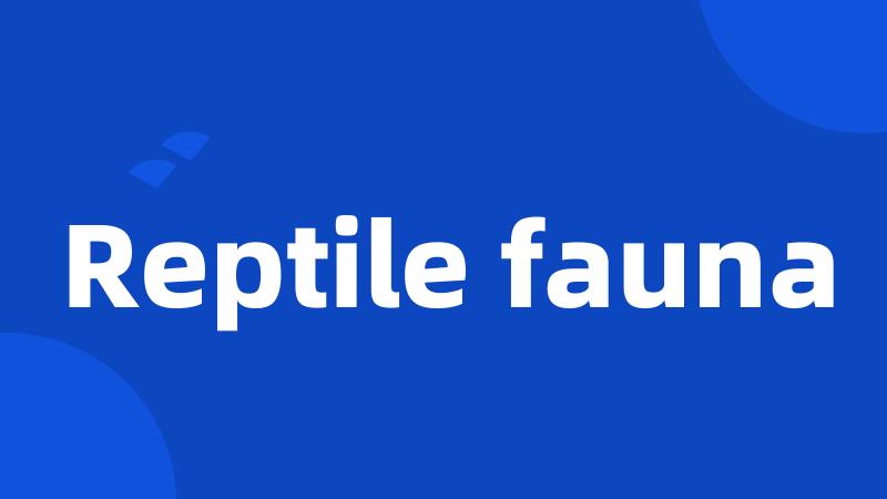 Reptile fauna