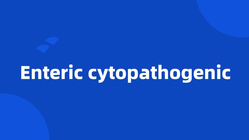 Enteric cytopathogenic