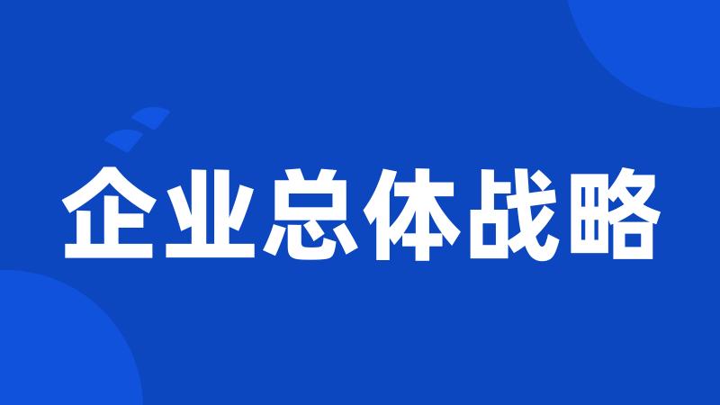 企业总体战略