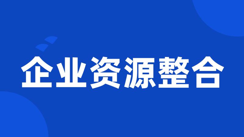 企业资源整合