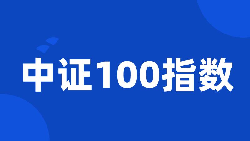 中证100指数