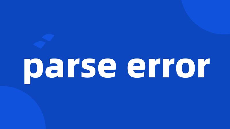 parse error