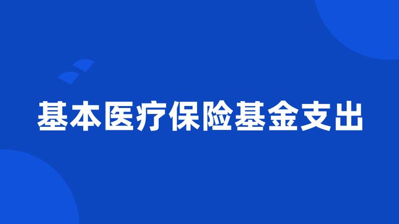 基本医疗保险基金支出