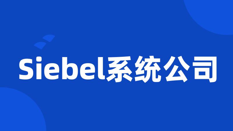 Siebel系统公司