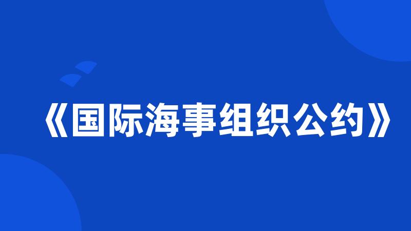 《国际海事组织公约》