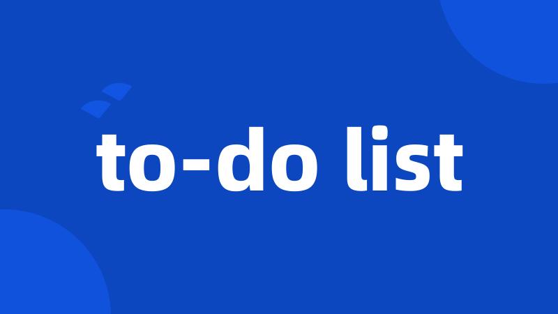 to-do list