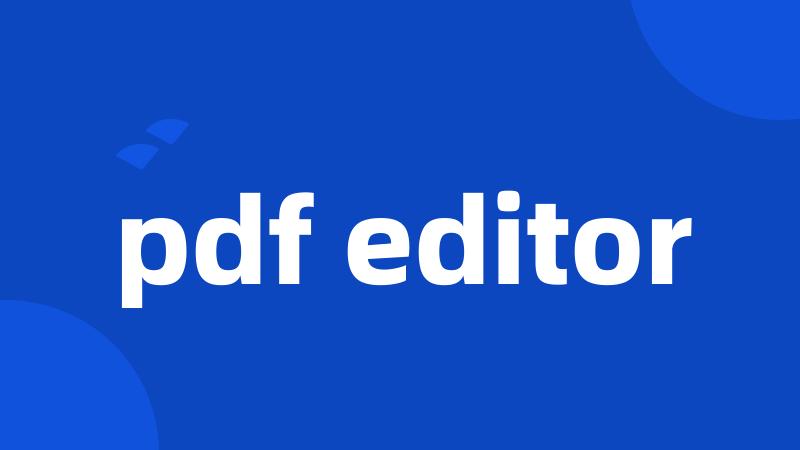 pdf editor