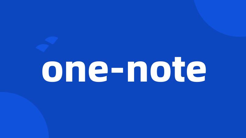 one-note