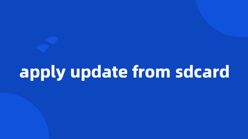 apply update from sdcard