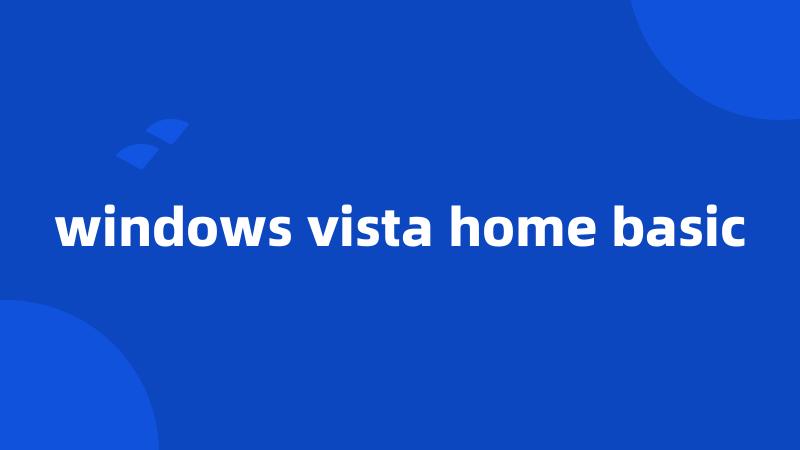 windows vista home basic