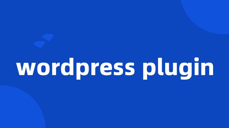 wordpress plugin