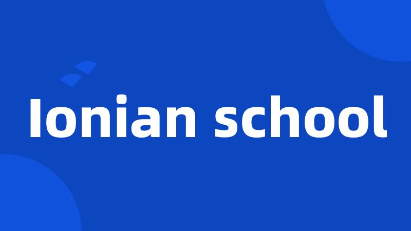 Ionian school