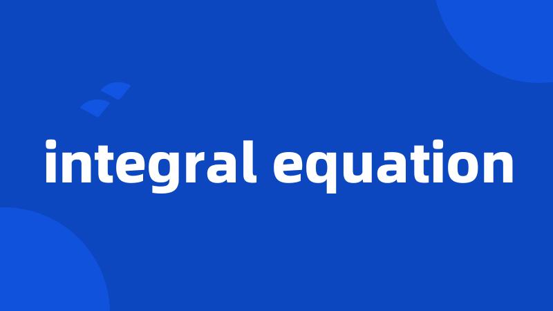 integral equation