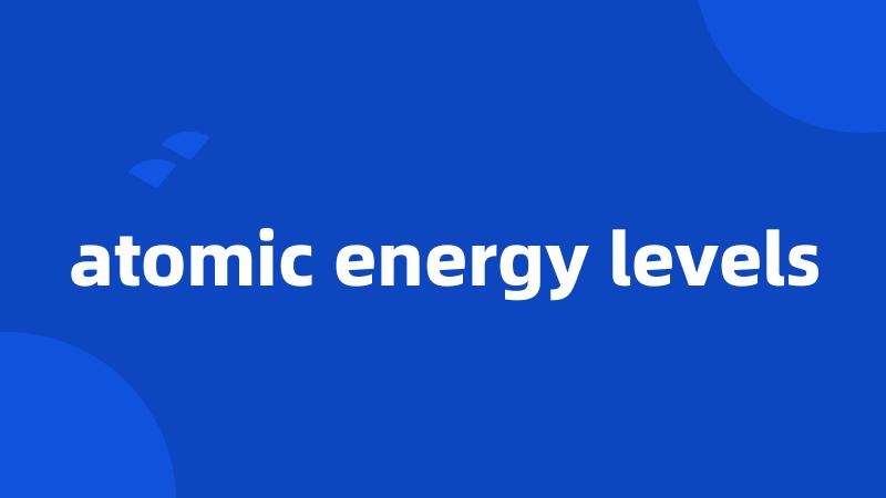 atomic energy levels