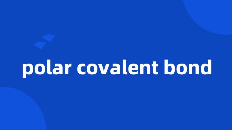 polar covalent bond