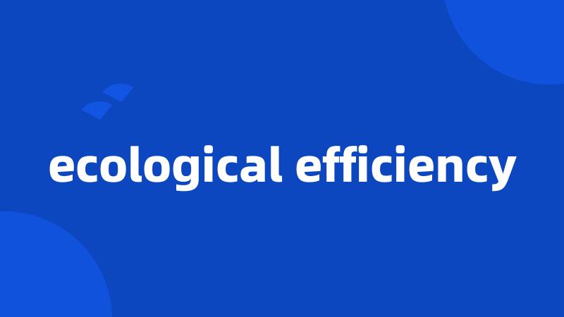 ecological efficiency