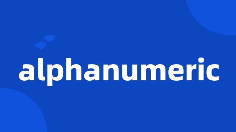 alphanumeric