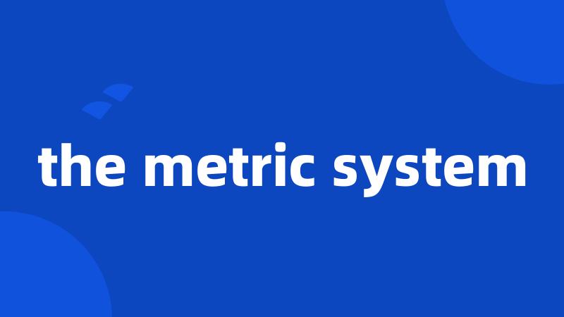 the metric system