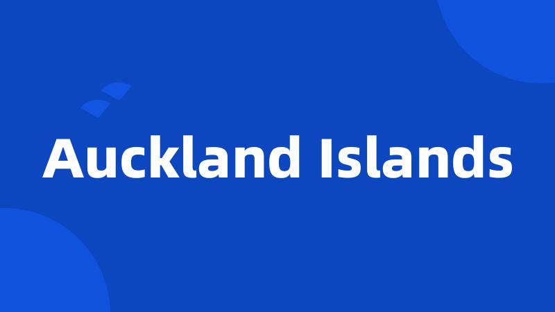 Auckland Islands