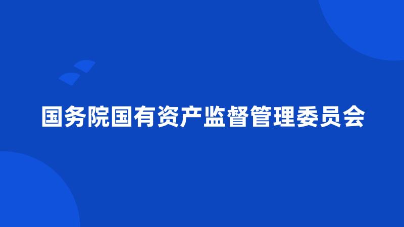 国务院国有资产监督管理委员会