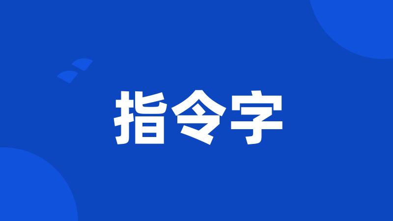 指令字