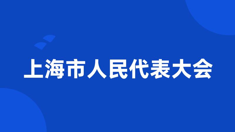 上海市人民代表大会