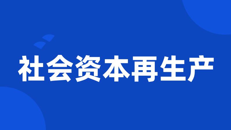 社会资本再生产