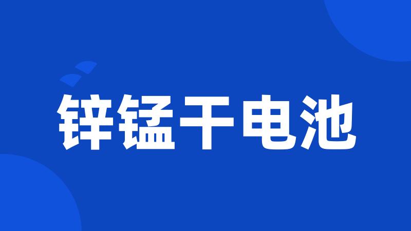 锌锰干电池