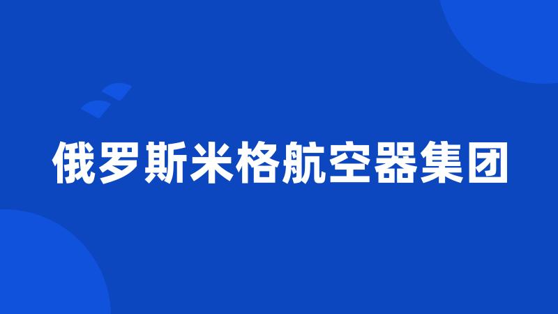 俄罗斯米格航空器集团