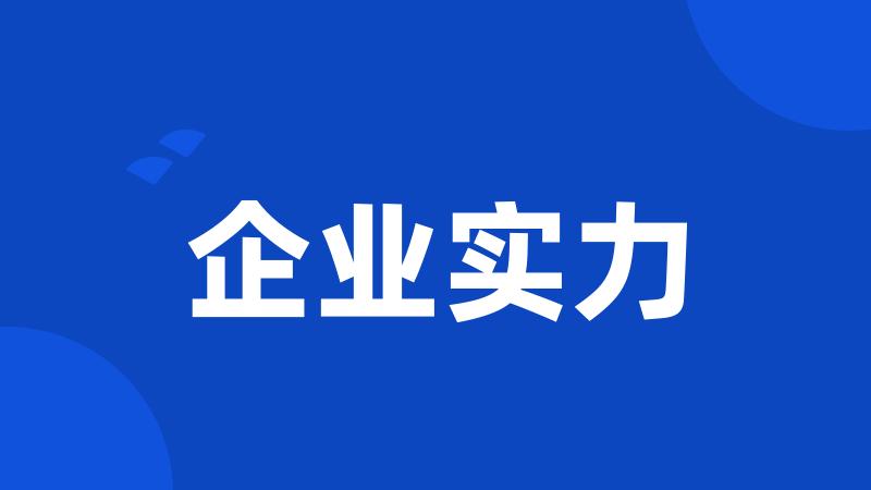 企业实力