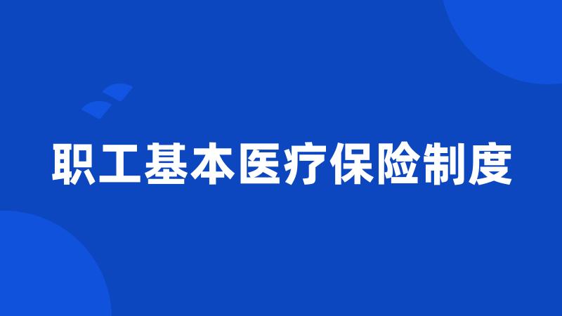 职工基本医疗保险制度