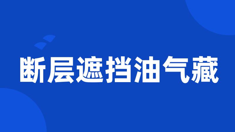 断层遮挡油气藏