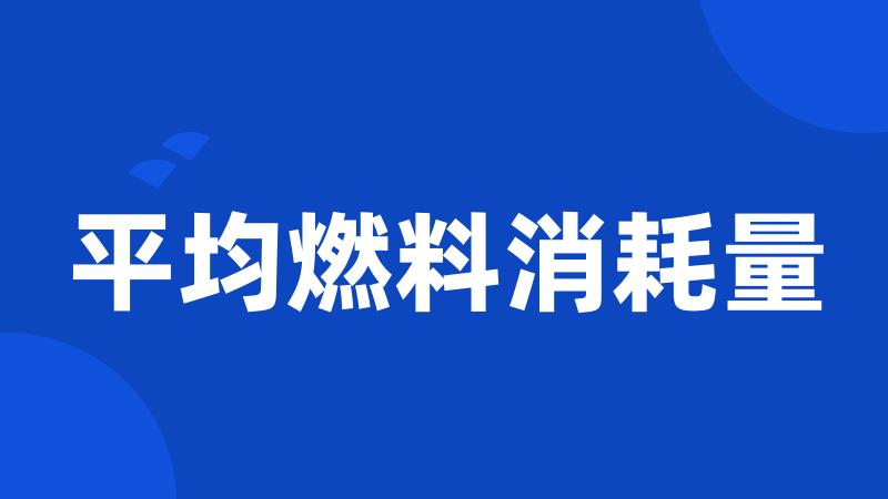 平均燃料消耗量