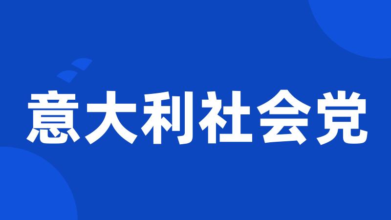 意大利社会党