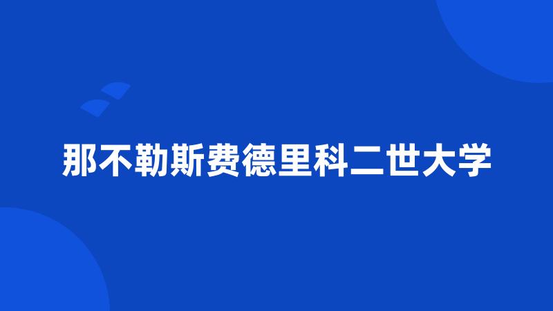 那不勒斯费德里科二世大学