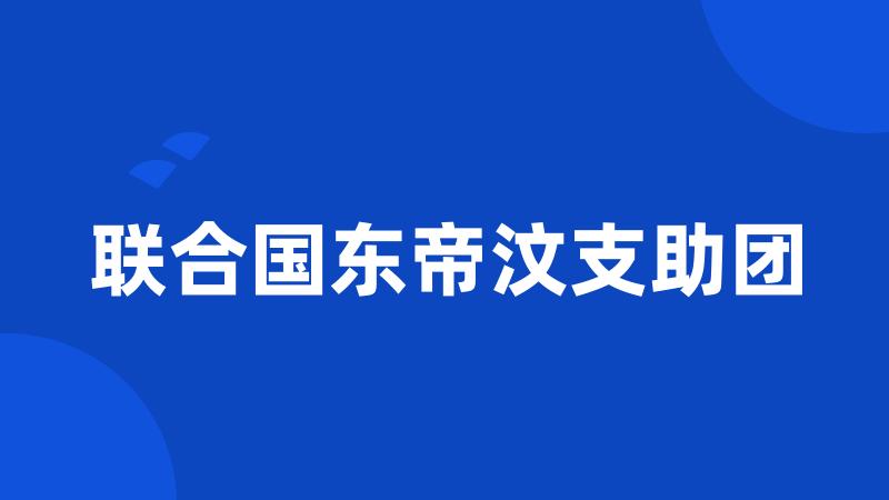 联合国东帝汶支助团