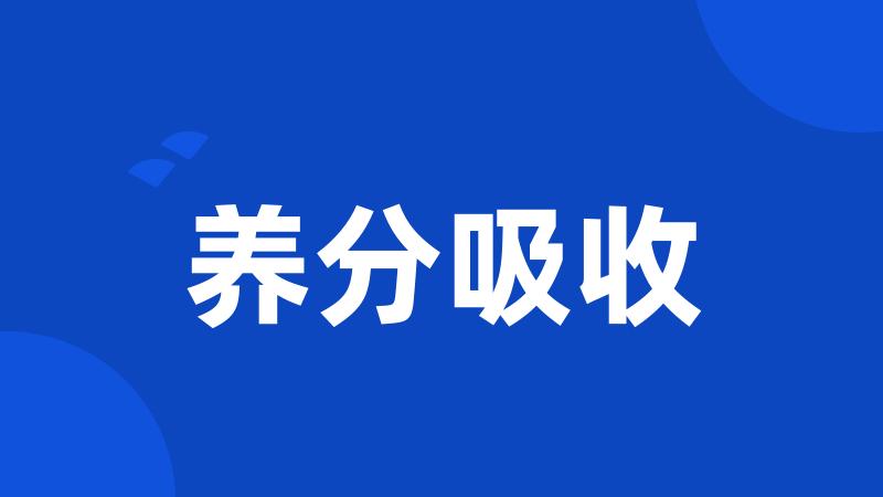 养分吸收