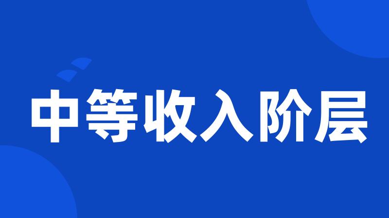 中等收入阶层