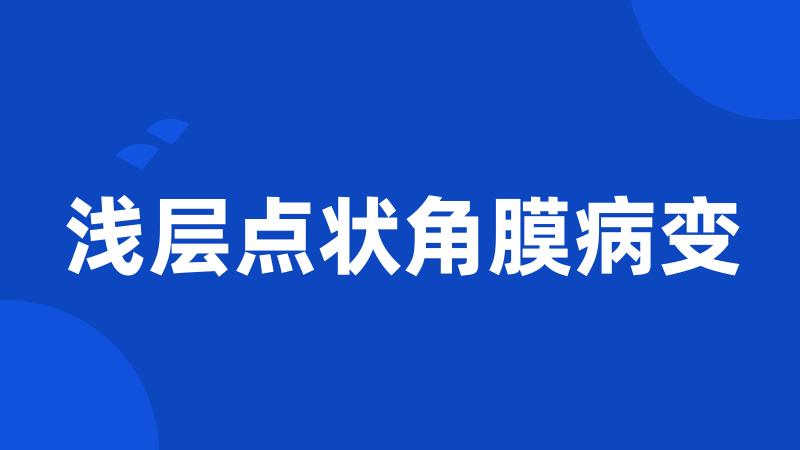 浅层点状角膜病变