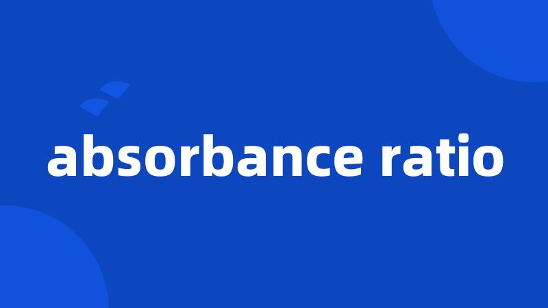 absorbance ratio