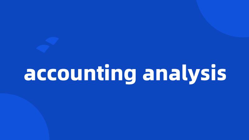 accounting analysis