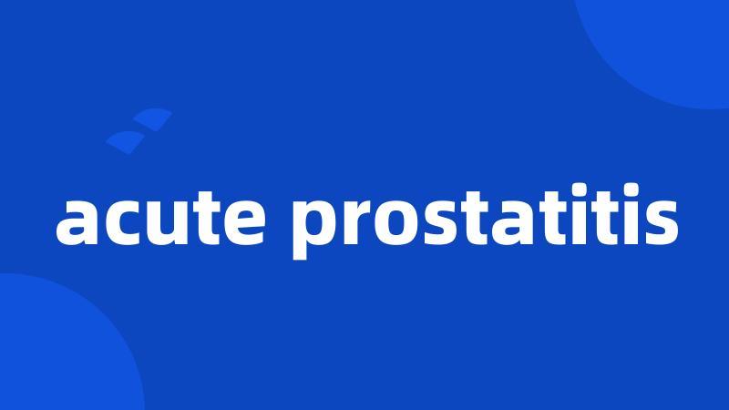 acute prostatitis