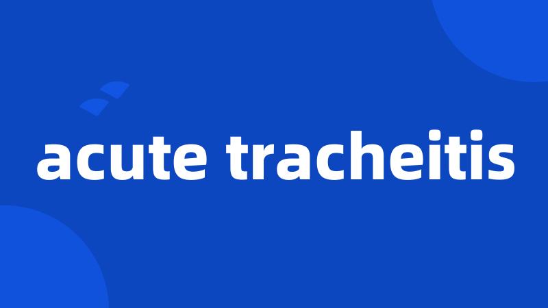 acute tracheitis