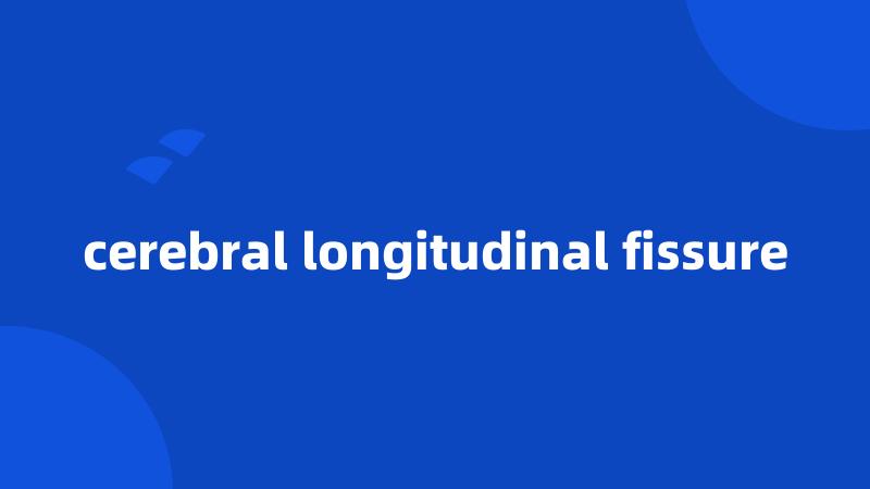 cerebral longitudinal fissure