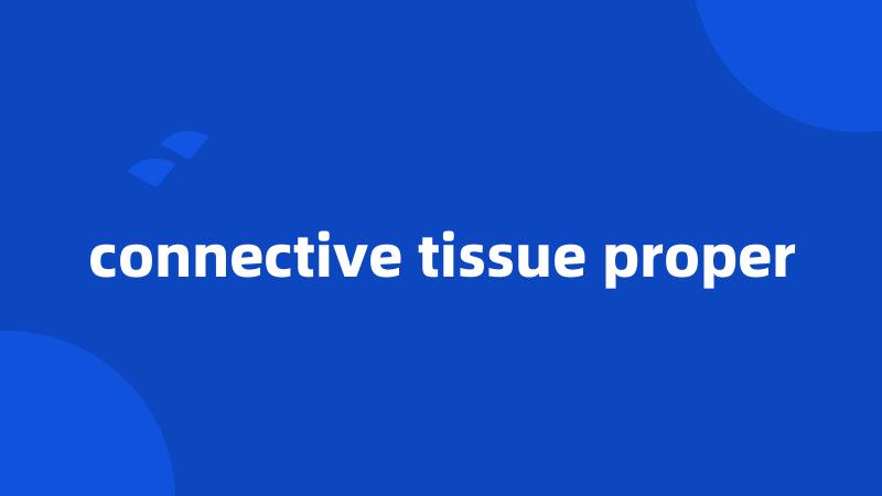 connective tissue proper