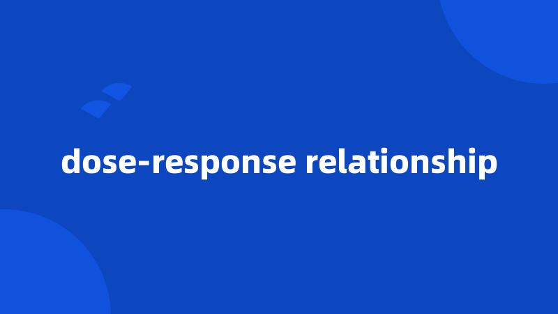 dose-response relationship