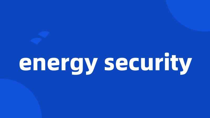 energy security