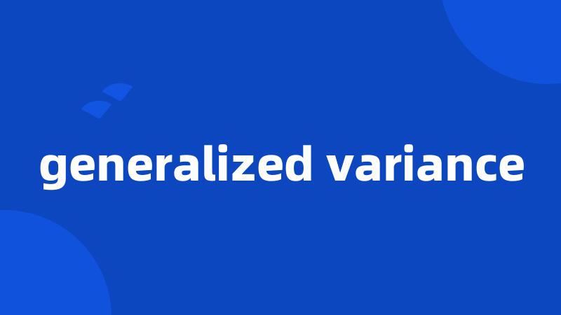 generalized variance