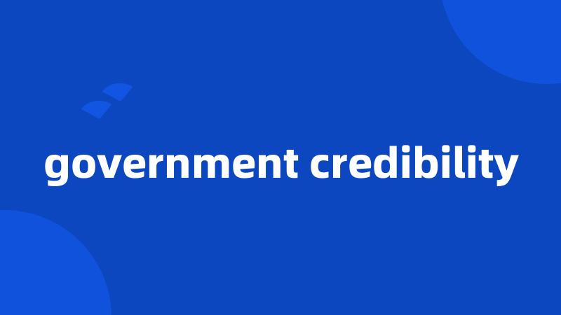 government credibility