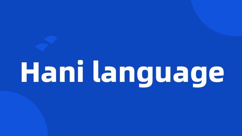 Hani language